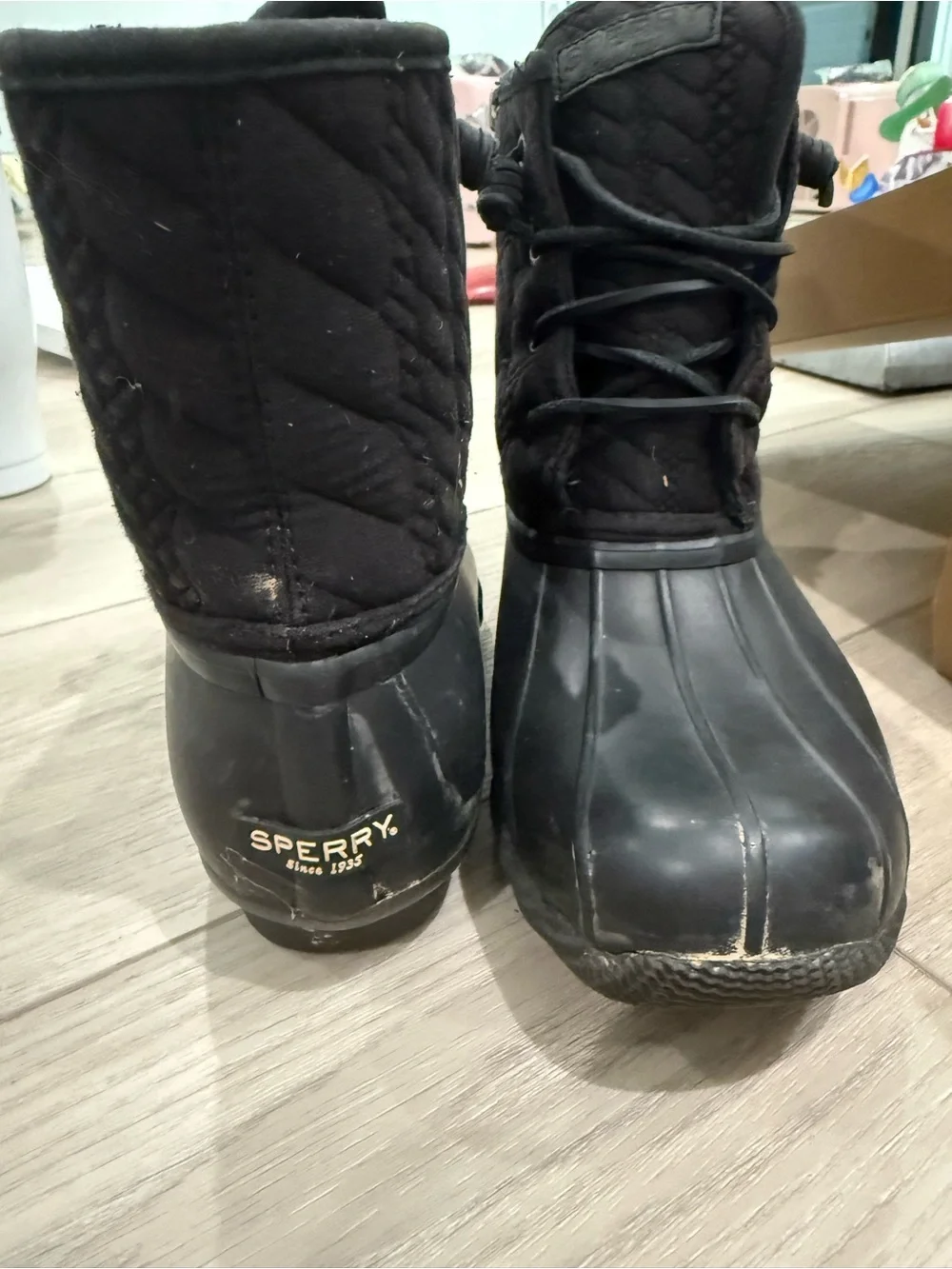 Sperry Saltwater Rope Boots in Black